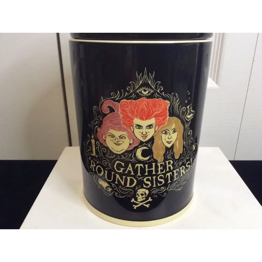 NEW DISNEY HOCUS POCUS BROOM SQUAD HALLOWEEN BLACK DECORATIVE CANISTER